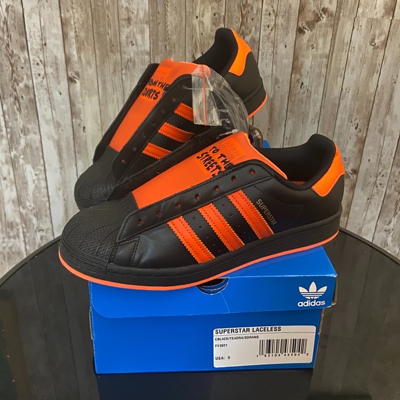 adidas superstar laceless orange